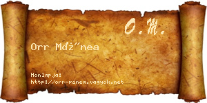 Orr Mínea névjegykártya